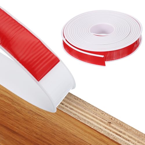 MECCANIXITY TPE U-Shape Edge Banding Self Adhesive Flexible Veneer Edging Trim 1-1/4 Inch x 20ft Furniture Edge Protector for Shelf Cabinet Table Repair Restoration (White) - color: White, size: 1-1/4 Inch x 20ft