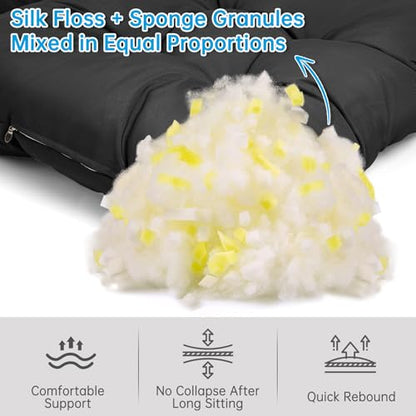 Adirondack Chair Cushion Waterproof Outdoor Rocking Chair Pads - color: Black
