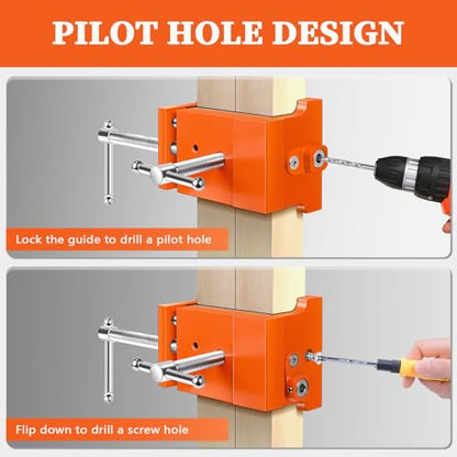 Cabinet Installation Tool Kit – Self Centering Drill Bit Set and Cabinet Clamps, Woodworking Hinge Drill Guide for Doors, Drawers & Hardware Alignment