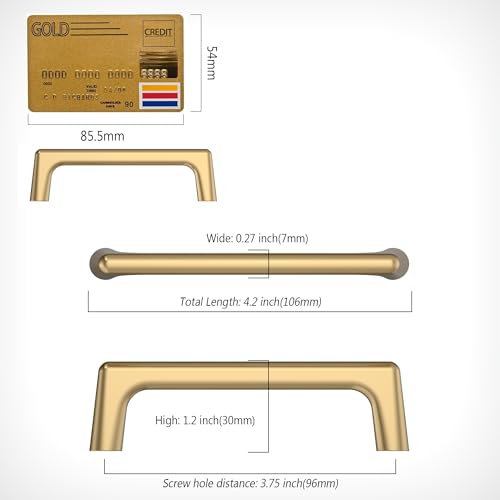 Amerdeco 10 Pack Champagne Bronze Cabinet Pulls 3.75" - color: Champagne Bronze, size: 3.75" hole center