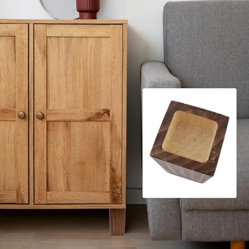 Retro Red Cuboid Pine Wooden Square Holes Furniture Riser 4Pcs - color: Retro Red, size: In dia 1.97"/H 3.94"
