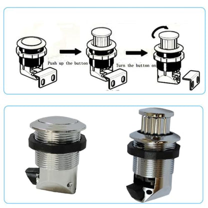 2Pcs Push Button Latch, Push to Close Latches for Perpendicular Door Configurations Latches - Push-to-Close Latches - Knob Stores Flush (Silver) - color: Silver
