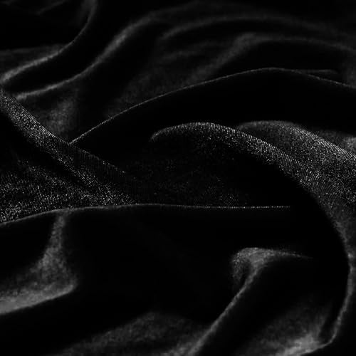 KKJIAF 2 Yard Black Stretch Velvet Fabric 60" Wide for DIY Crafts - color: Black, size: 2 Yard