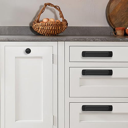 khtumeware 10 Pack 2-1/2"(64mm) Black Drawaer Pulls Matte Black Cabinet Cup Pulls Kitchen Hardware Cabinet Handles Drawer Handles Knobs. - color: Matte Black, size: Cup Pulls 2-1/2" Hole Center