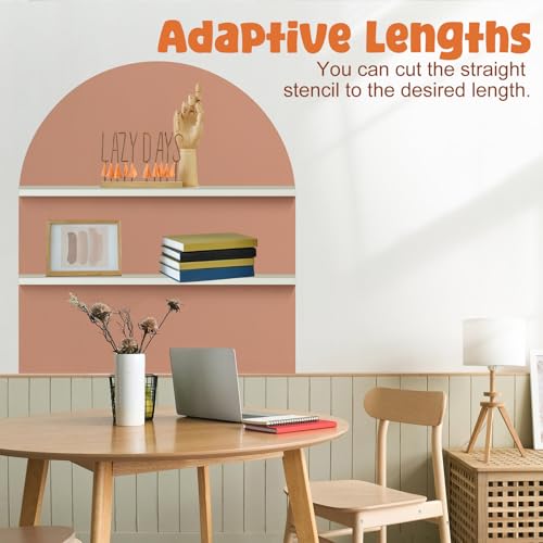 Fuutreo Arched Border Wall Stencils Kit for Painting Large Pattern on Classroom Wall, Vinyl Removable Edge Paint Stencil for Nursery, Bedroom Living Room Home Boho Decorations