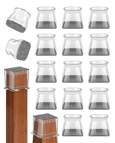 24 Pcs Chair Leg Floor Protectors for Hardwood Floors - color: Clear（24pcs）, size: Square L
