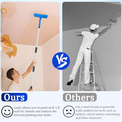 Ceiling Paint Roller No Drip Kit,10 Inch Ceiling Paint Roller with Shield