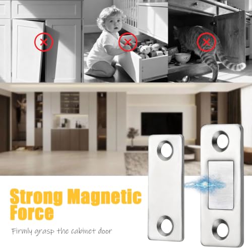Cabinet Magnetic Catch,Ultra Thin 4 Pack Cabinet Door Magnetic Latch