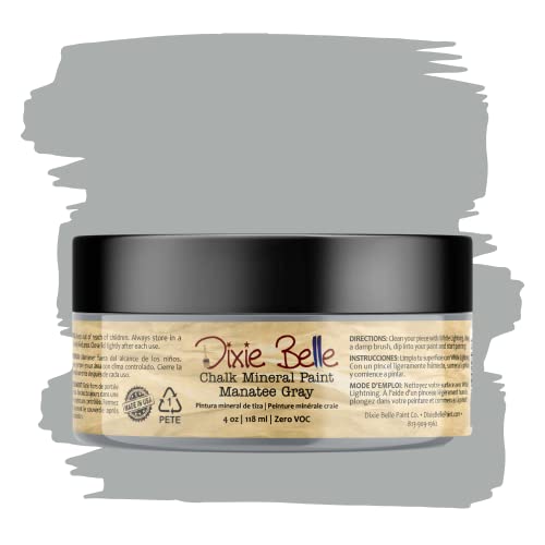 Dixie Belle Paint Company Chalk Mineral Paint - Manatee Gray (4oz) - color: Manatee Gray, size: 4 Fl Oz (Pack of 1)