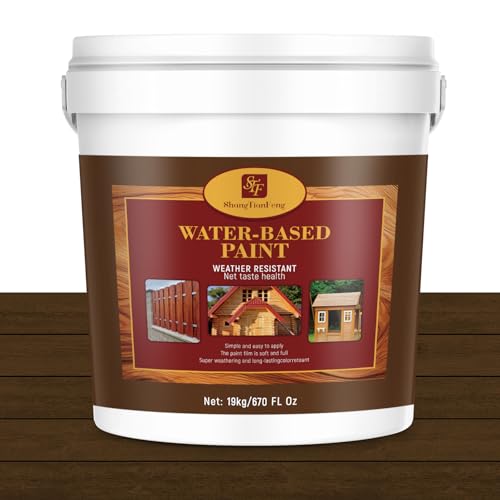 Wood Stain and Sealer in One 2-in-1,5 Gallon Dark Walnut, Indoor & Outdoor Waterproof Preservative Wood Coating for Furniture, Decks, Fences| Crack-Resistant|UV Protection| Non-Toxic| Zero VOC - color: Dark Walnut A, size: 5 Gallon