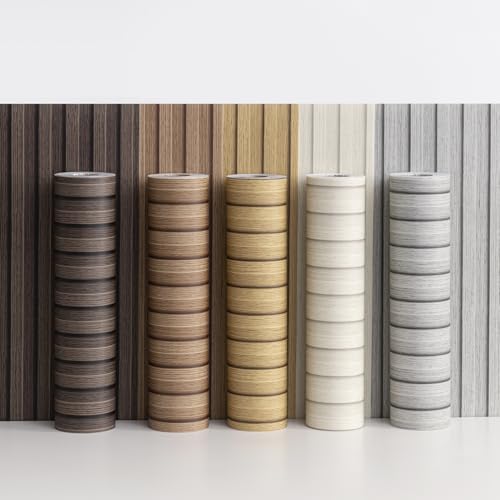 Haimin Wood Grain Slat Wall Panels Peel and Stick Faux Wood Thick Wallpaper - color: Yellow Oak