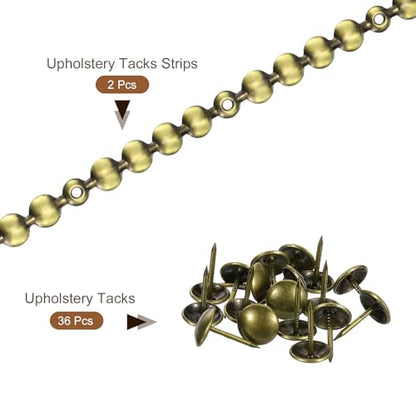 uxcell 2Pcs Upholstery Tacks Strips Nail Trims w/Nails 11mm Bronze - color: Bronze