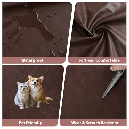 Faux Leather Vinyl Upholstery Fabric by The Yard 1.3mm Thick 55" x 180" - color: Burgundy, size: 5 Yards