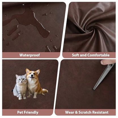 Faux Leather Vinyl Upholstery Fabric by The Yard 1.3mm Thick 55" x 180" - color: Burgundy, size: 5 Yards