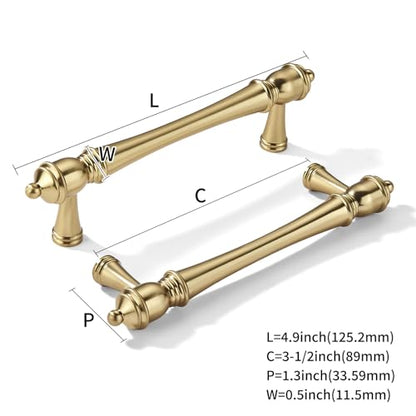 khtumeware 10 Pack 3-1/2 inch(89mm) Hole Center Champagne Bronze Cabinet Pulls Heavy-Duty Solid Warm Brass Cabinet Hardware Drawer Pulls Hardware Suitable for Kitchens bathrooms and Dressing Tables - color: Champagne Bronze, size: 3-1/2inch(89mm) hole cen