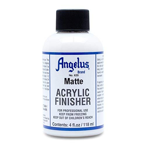 Angelus Matte Acrylic Finisher 4 fl oz – Flexible Clear Coat for Leather Shoes, Bags, Jackets & Accessories, Matte Acrylic Sealer Varnish for Leather Craft & Restoration. No. 620
