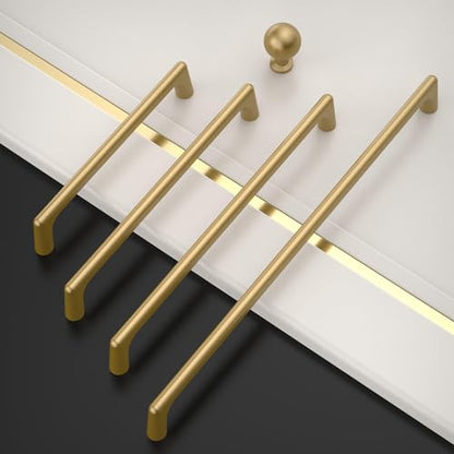 Amerdeco 10 Pack Champagne Bronze Cabinet Pulls 8.8" - color: Champagne Bronze, size: 8.8" hole center