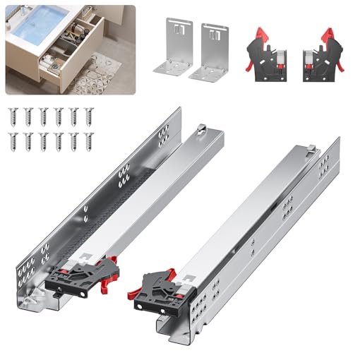 21” Undermount Drawer Slides Soft Close 100 lbs with Bracket 1 Pair - color: Soft Close With Bracket, size: 21 Inch (533 mm)