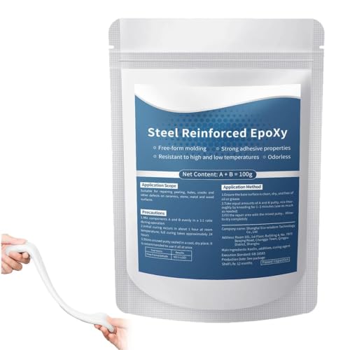 Steel Reinforced Epoxy Putty, Multi-Purpose Epoxy Putty Fast Repair Clay for Bond Sculpt Fill Cracks Holes Metal Wood Ceramic Tile Plastic (1pc)
