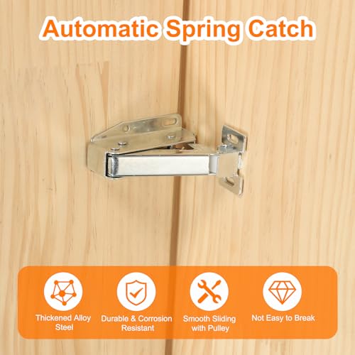 PATIKIL Automatic Spring Latch 4 Pcs with Screws for Cabinet/Drawer