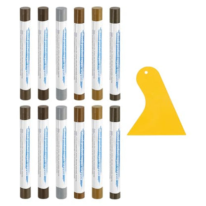 uxcell 12Pcs Wood Filler Sticks Kit, 12 Colors & Natural Series - color: Natural Series