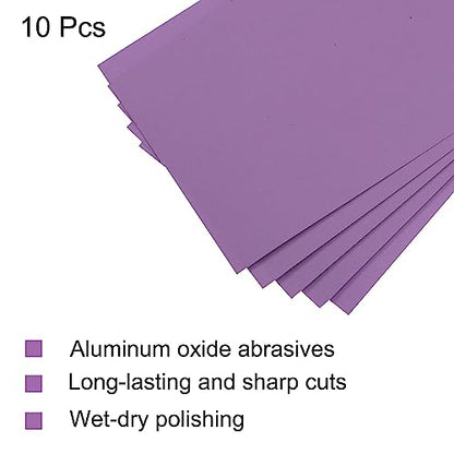 uxcell 10Pcs Sanding Sheets 800 Grit 9"x3.7" Aluminum Oxide Sandpapers - style: 800 Grit