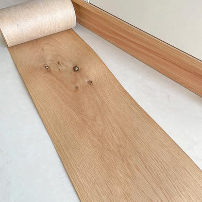 Natural Wood Veneer, Thin Veneer Sheets, Furniture/Boxes/Wooden Crafts Production and Renovation, Handmade DIY (European Oak) - color: European Oak / 8″ x 90″