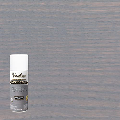 Varathane Premium Fast Dry Weathered Gray Wood Stain Spray - color: Weathered Gray, size: 10.25 Ounce (Pack of 6)