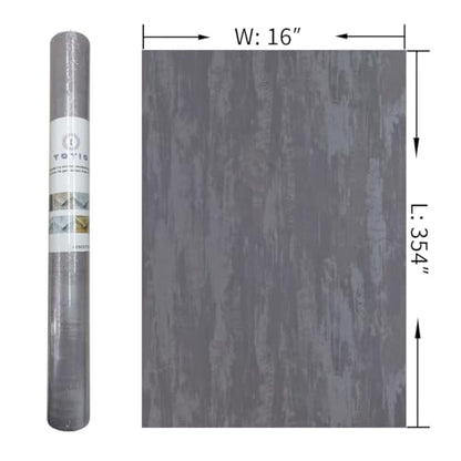 TOTIO Silver Grey Stained Plaster Contact Paper Smoky Gray Peel and Stick Wallpaper 16x354inch Air Guide Slot Design Matte Thick Self-adhesive Waterproof Vinyl Wrap Modern Industrial Style Wall Sticks - color: Light Gray, size: 16" x 354"