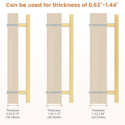 Probrico Brushed Brass Cabinet Pulls & Handles 7.5" CC Square 5 Pack - color: Brushed Brass, size: Hole Center: 192mm(7.5inch)