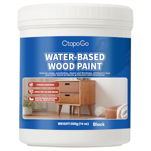 Wood Furniture Paint, Black, 16 fl oz - color: Black, size: 16 Fl Oz (Pack of 1)