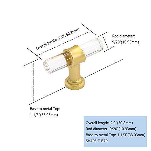 Goldenwarm 10 Pack Brushed Brass Cabinet Knobs Acrylic Drawer Knobs - LS9165GD Acrylic Pull Handles for Kitchen Cabinets Dresser Cupboard Hardware Pulls Handles - color: ‎Brass-acrylic