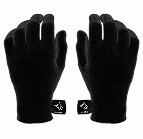 Off-Wrap™ Gloves - Vinyl Wrap Glove Pair - color: Black, size: Large
