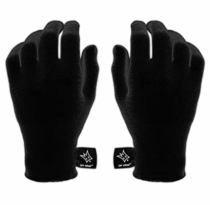 Off-Wrap™ Gloves - Vinyl Wrap Glove Pair - color: Black, size: Large