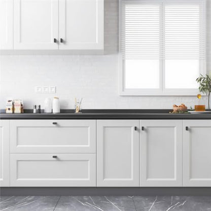 10 Pack Matte Black Cabinet Knobs Solid Kitchen Drawer Knobs - color: Black, size: Single Hole