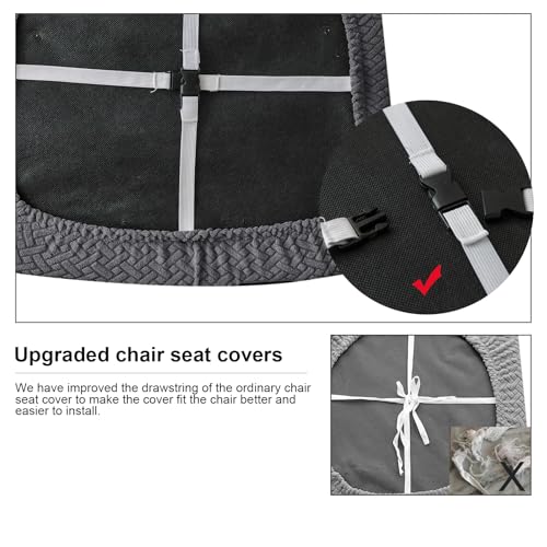 Genina Waterproof Seat Covers for Dining Room Chair Cover Set of 6 - color: Dark Gray, size: 15-19in Waterproof