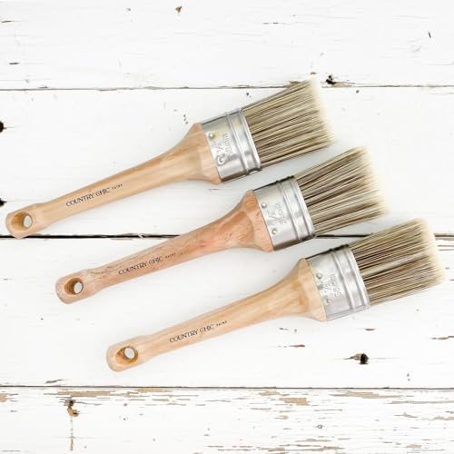 Chalk Style Paint Brush - Oval Brush with Synthetic Bristles for Smooth Furniture Paint Application with Minimal Brush Strokes, No Shedding, Vegan, Best for Water-Based Paint - 2" - size: 2"