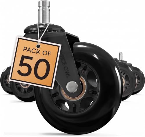 50 Pack Office Chair Wheels, Universal Replacement Casters for Desk Chairs - style: Black - 50 Pack