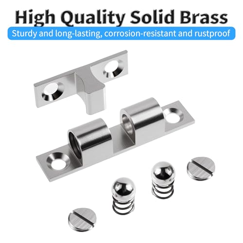 2 Pcs 50mm Adjustable Double Ball Catch, Brass Cabinet Door Latch - size: 50mm