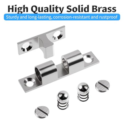 2 Pcs 50mm Adjustable Double Ball Catch, Brass Cabinet Door Latch - size: 50mm