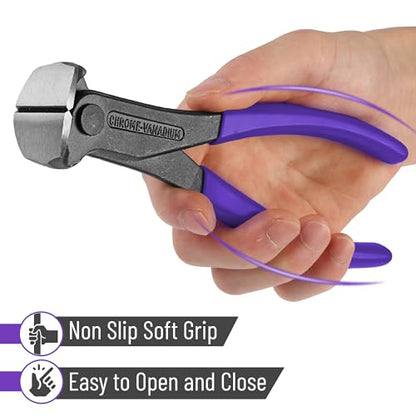Bates- Nail Puller, 7 Inch, Royal Purple, Nail Remover Tool, Cutting Pliers, Carpenter Tools, Staple Puller, End Cutting Pliers - color: Royal Purple, size: 7", 1 Pack