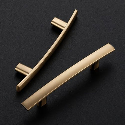 30 Pack Champagne Bronze Cabinet Handles, 3" Hole Center Curved Pulls - color: Champagne Bronze, size: 3" Hole Center