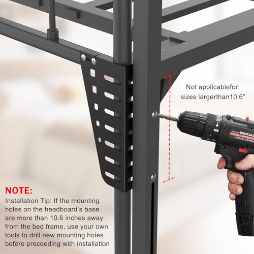 2pcs Headboard Brackets for Metal Bed Frame Headboard Mounting Bracket - color: Black-2PCS