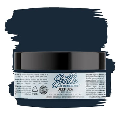 Dixie Belle Silk All-In-One Mineral Paint - Deep Sea (4oz) - color: Deep Sea, size: 4 Fl Oz (Pack of 1)