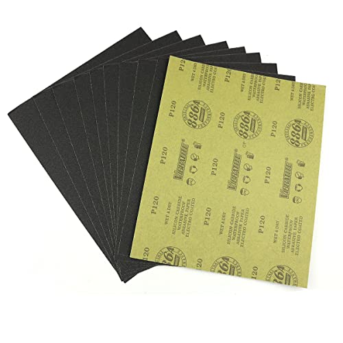 MAXAMN 120 Grit Sandpaper Sheets, 15Pcs 9 x 11 Wet Dry Sandpaper, for Wood - style: 120 Grit