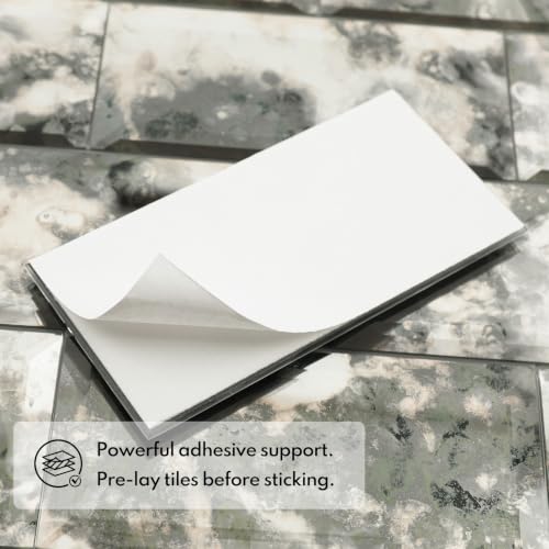 Lovdeco Peel & Stick Silver Antique Mirror Tile 3x6 Inch Beveled (40 Pcs) - color: Sliver Light Antique, size: 3x6 Inch