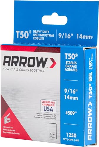 Arrow T50 9/16" Staples, 1250 Count - size: 9/16 in.