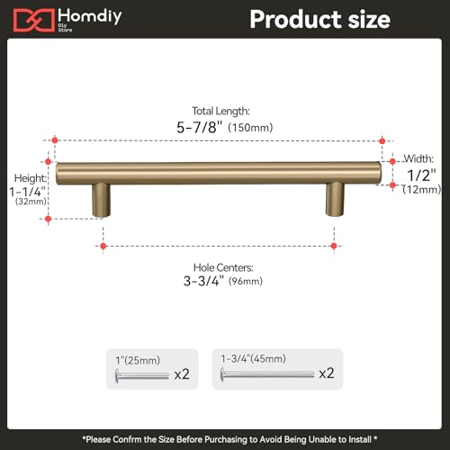 homdiy 20 3.75in Cabinet Handles Champagne Bronze Kitchen Cabinet Pulls Drawer Pulls for Dresser Drawers - color: Champagne Bronze, size: 3-3/4in hole centers