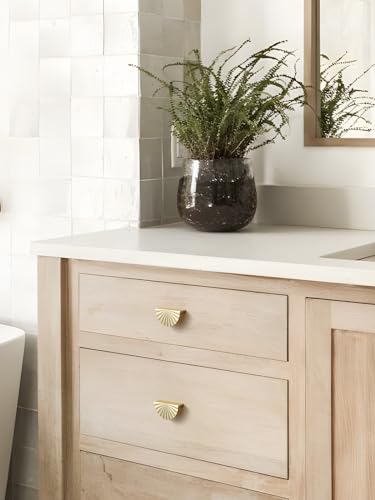 10 Pack Brushed Gold Cabinet Pulls 3" Hole Center Cup Flat Brass Drawer Pulls Kitchen Cupboard Bathroom Dresser Cabinet Hardware Handles Zinc Alloy - color: Brushed Gold, size: 3"(76mm) Hole Center