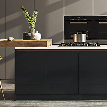 Arthome 23.6"x200" Black Wallpaper Peel and Stick Contact Paper,Matte Black Wallpapers Self-Adhesive Removable Vinyl Wallpaper Waterproof Oil Proof Contact Paper for Cabinet Countertop Wall Covering - color: Black Matte, size: 23.6" x 200"